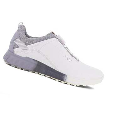 Women's Ecco S-three Boa Golf Shoes White / Silver | USA 130DFM